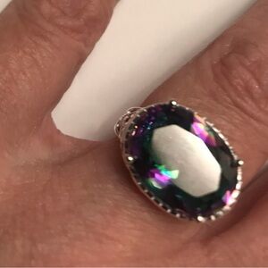 Mystic Topaz Stamped 925 Sterling Silver Ring
